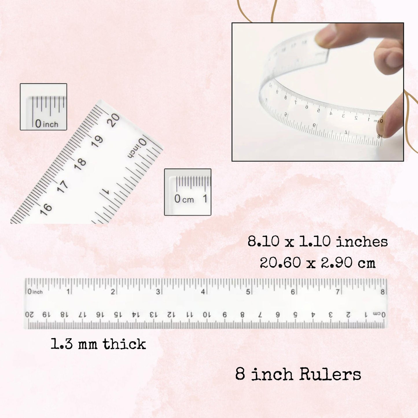 Freshly Picked - 8 Inch Ruler - Planner Supplies - Watercolour