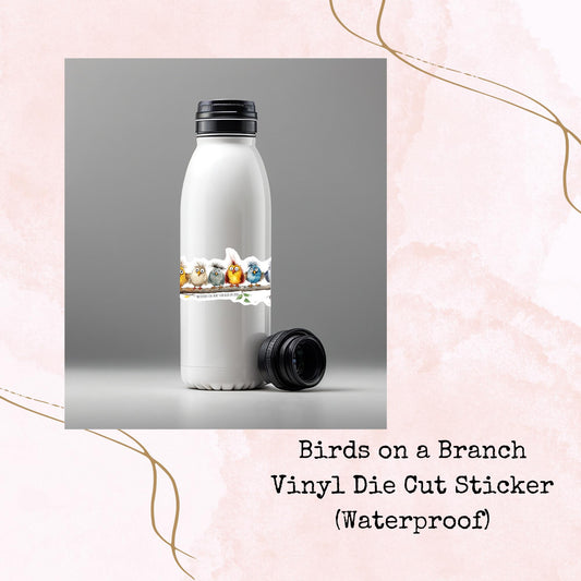 Birds on a Branch - Vinyl Die Cut - Waterproof Stickers