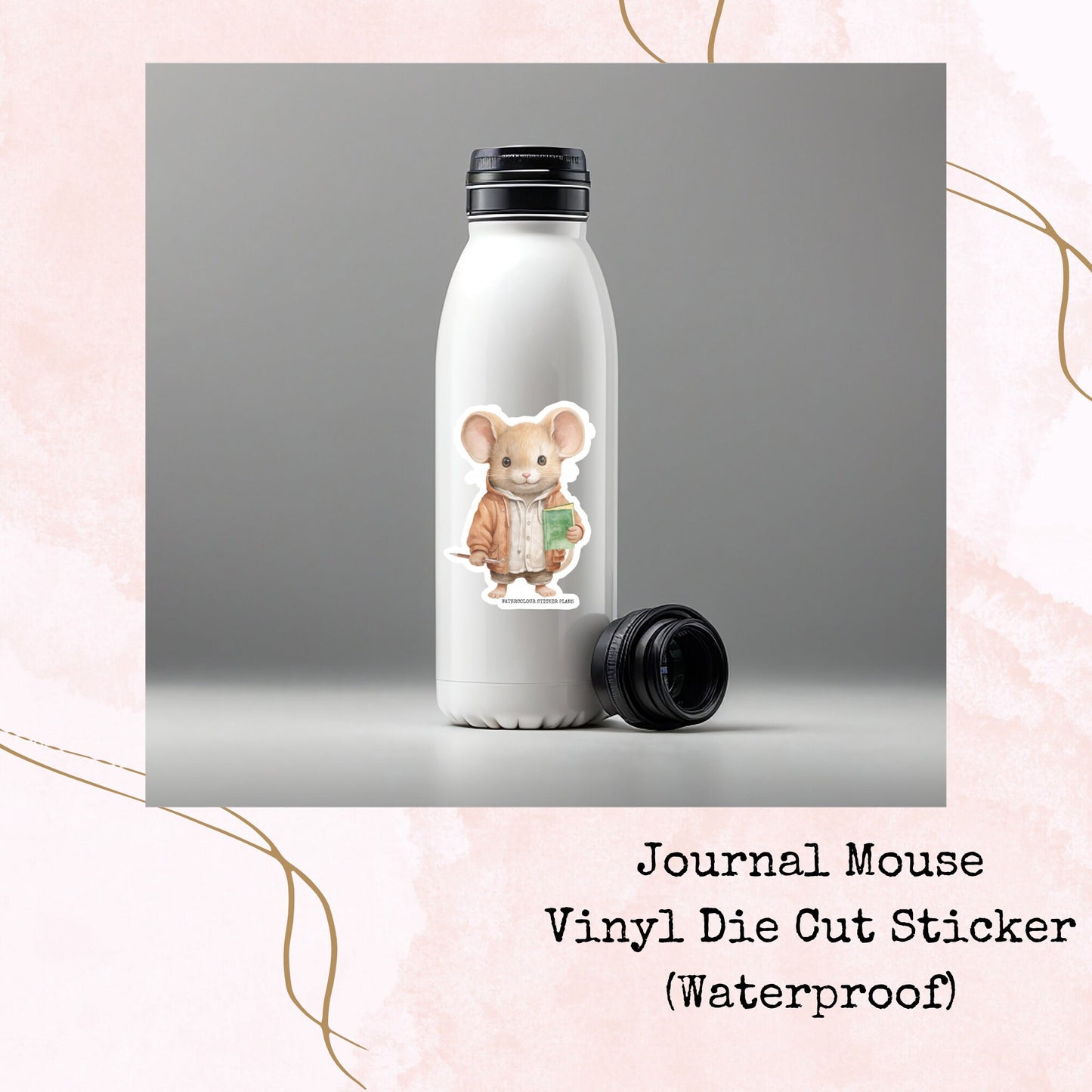 Journal Mouse - Vinyl Die Cut - Waterproof Stickers