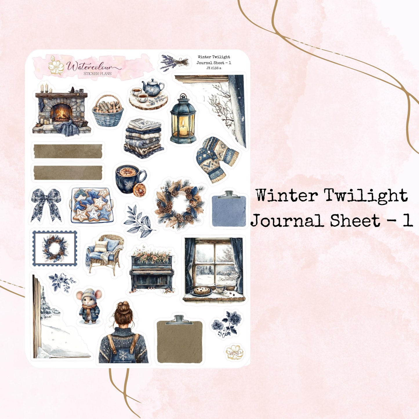 Winter Twilight - Journal Set - Planner Stickers - Stationery - Watercolour