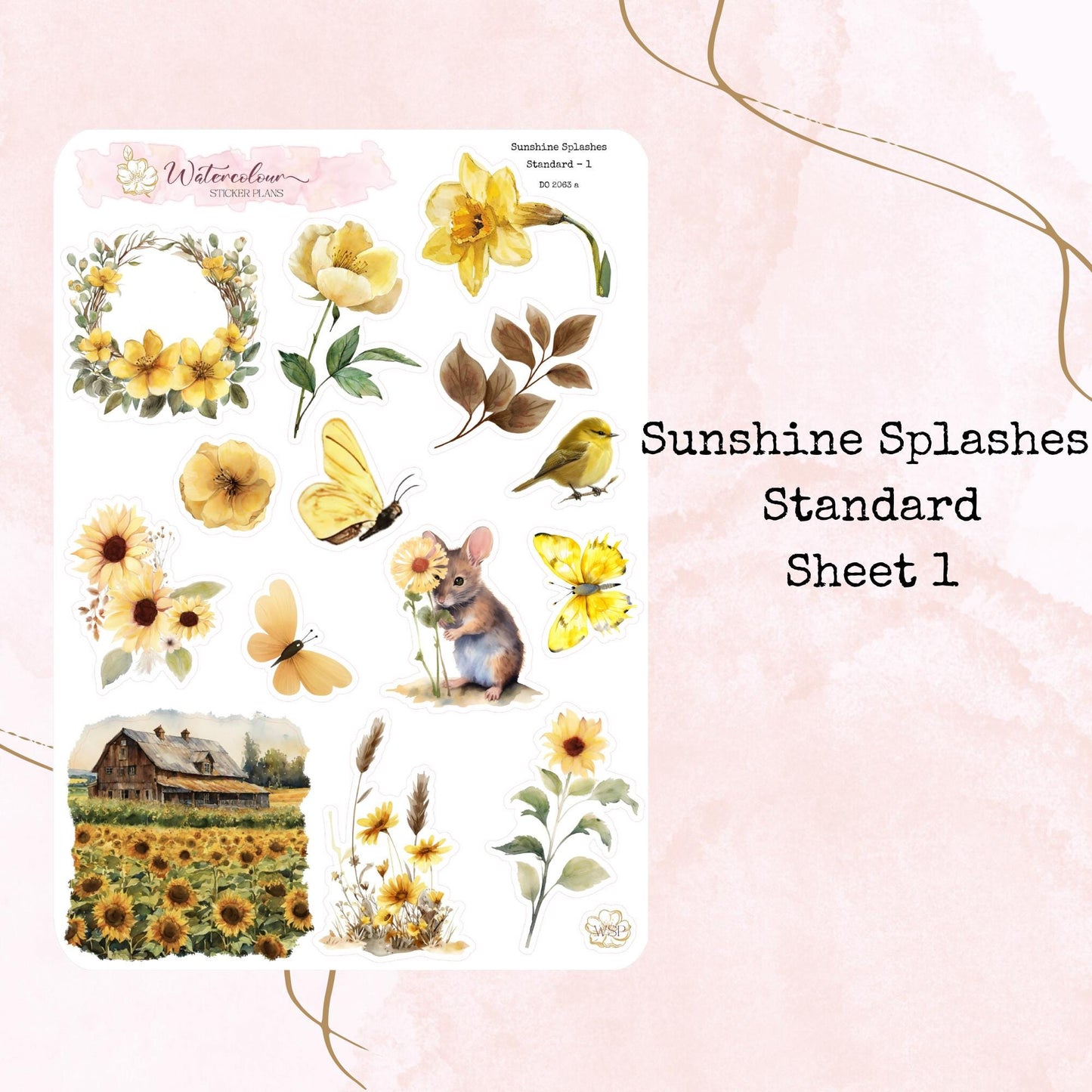 Sunshine Splashes - Standard Size - Planner and Journal Stickers - Stationery - Watercolour