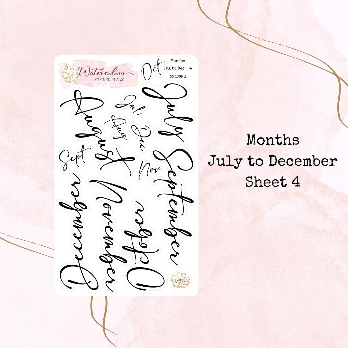 Months - Weekdays - Planner and Journal Stickers - Stationery