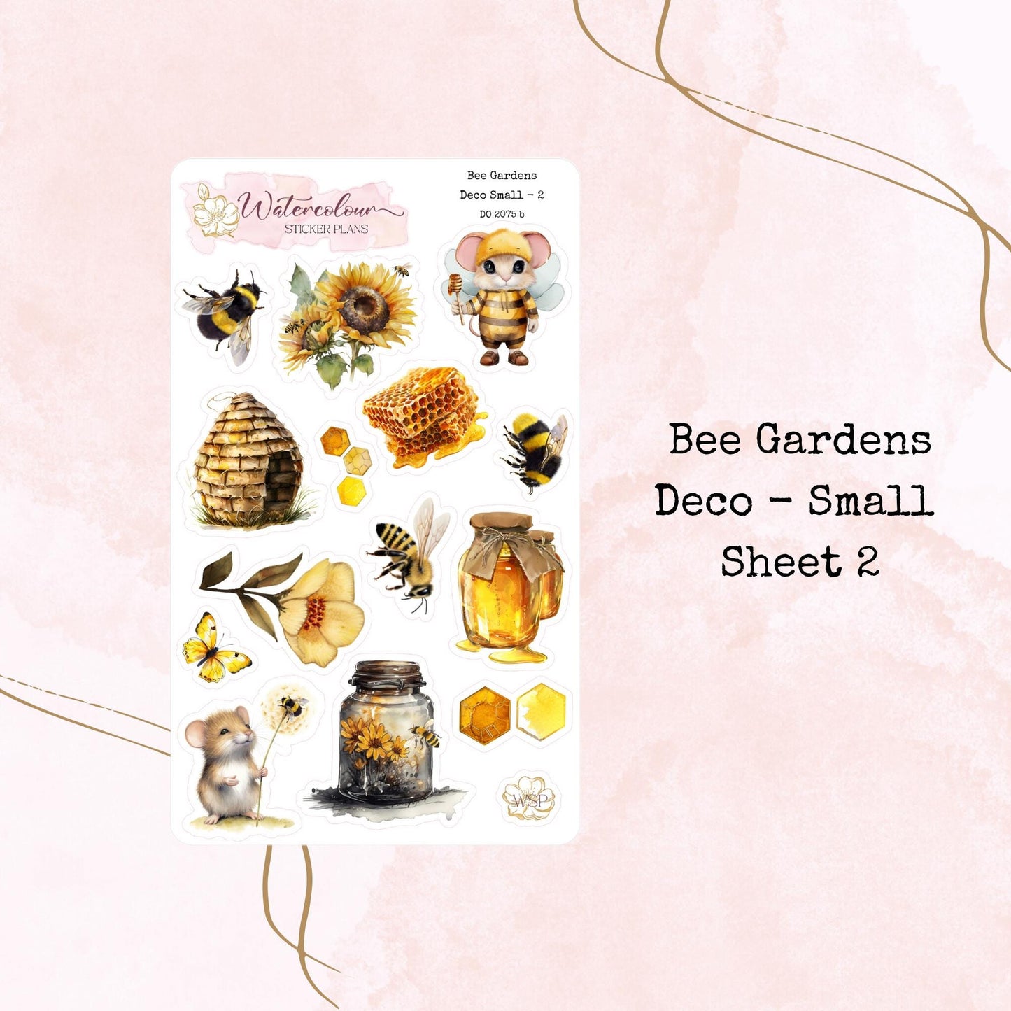 Bee Gardens - Deco Sheets - Planner and Journal Stickers - Stationery - Watercolour