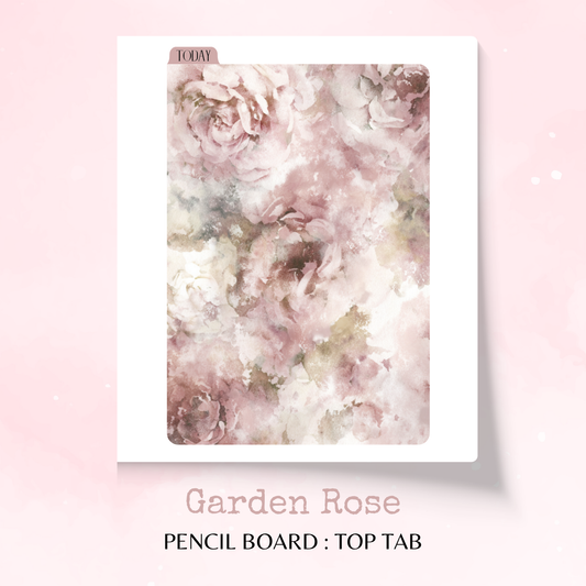 Garden Rose - Pencil Board - Top Tab - Dashboard - Stationery - Planning Accessory - Watercolour